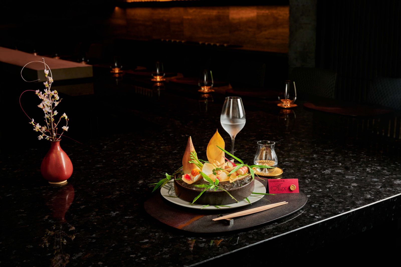 Personalised table setting at Imamura for DBS Insignia Cardmembers