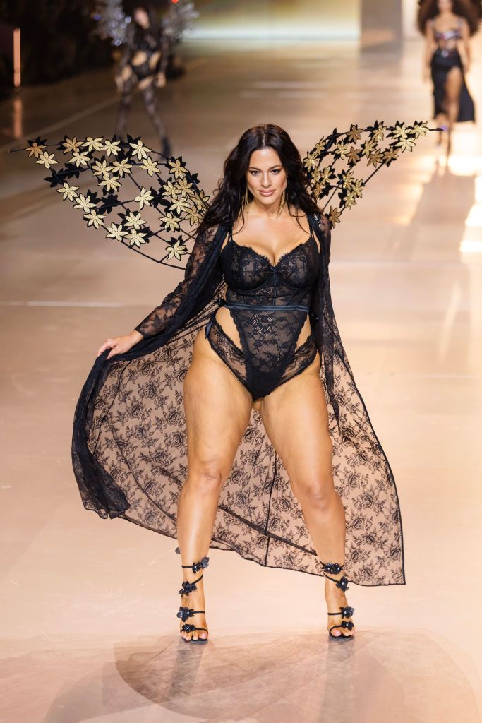 BROOKLYN, NEW YORK - OCTOBER 15: Ashley Graham walks the runway during the Victoria's Secret Fashion Show 2024 at Duggal Greenhouse on October 15, 2024 in Brooklyn, New York. (Photo by TheStewartofNY/FilmMagic)