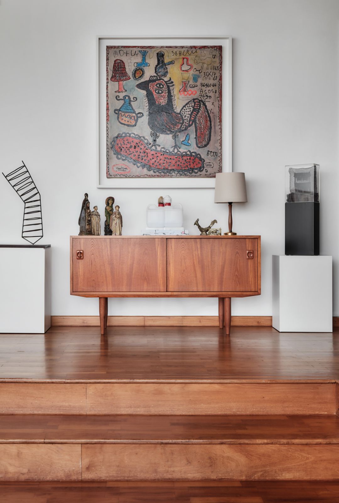 A painting by Indonesian artist Yunizar from Gajah Gallery, hung in the hallway