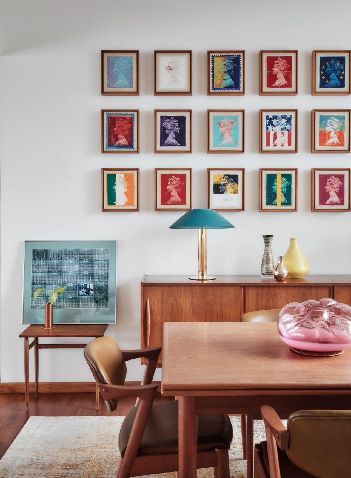 Works by artist Kee Levi can be spotted in the dining room