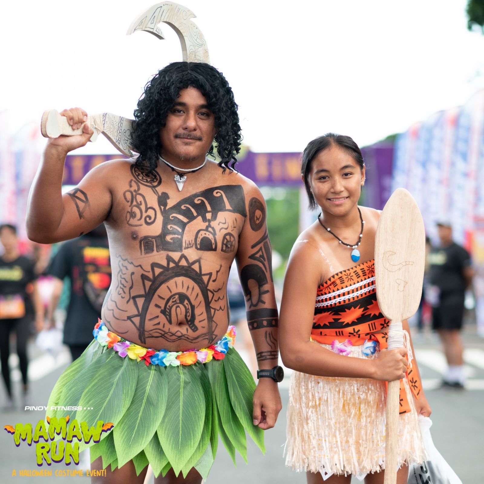 Runners dressed as Maui and Moana at PF Mamaw Run 2023 (Photo: Pinoy Fitness)