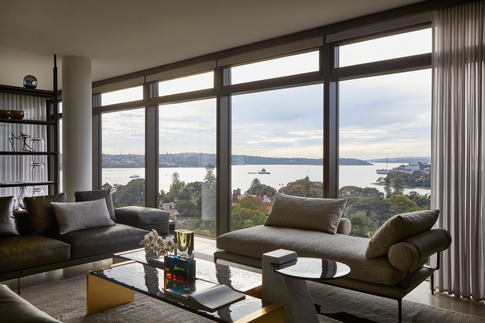 The view from the clean-lined common areas