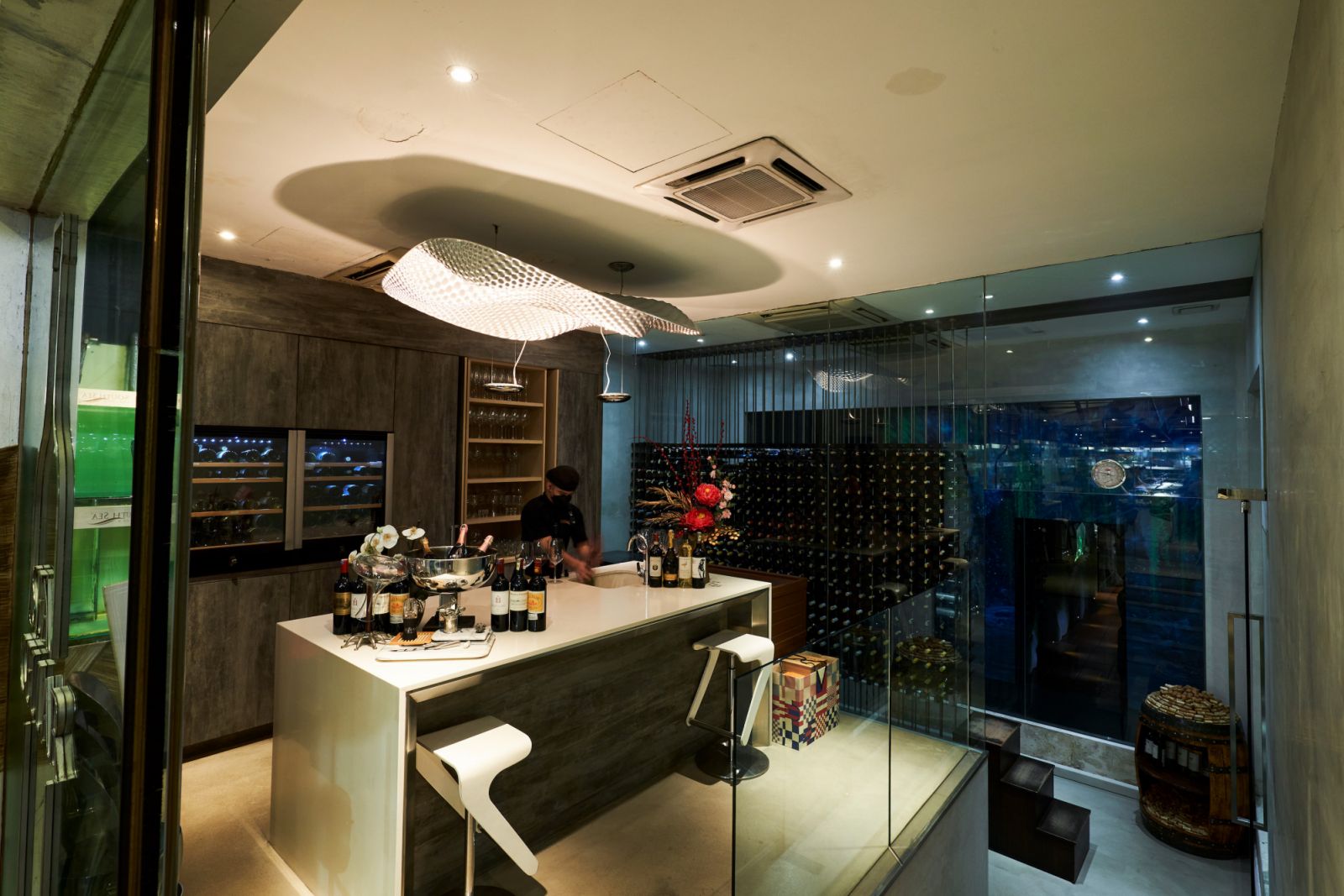 The restaurant’s wine cellar