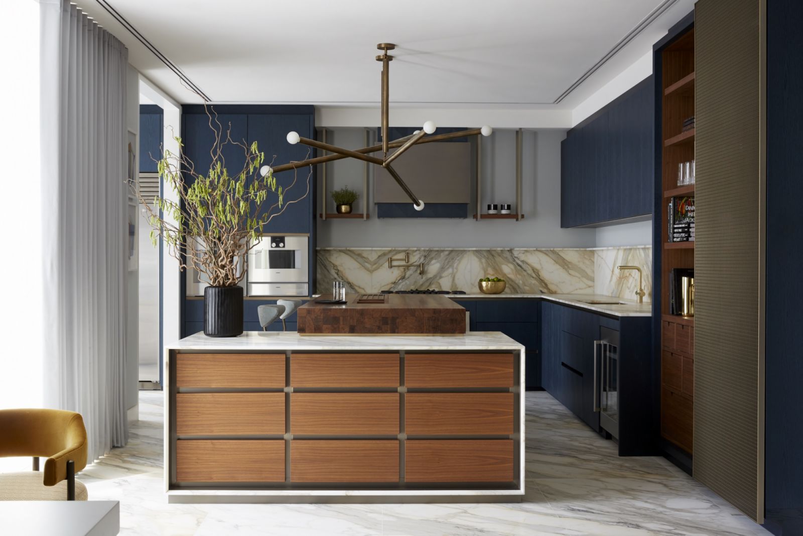 The tastefully designed kitchen area