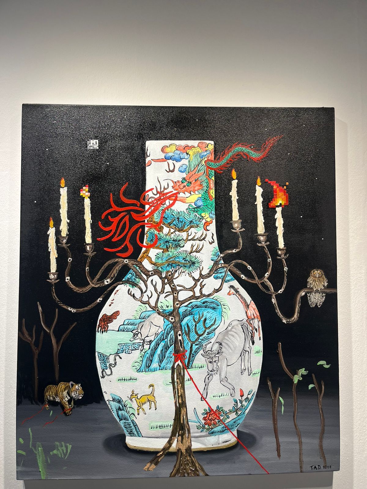 'Hunting by Candlelight,' Oil on Canvas 42 x 36 Inches
