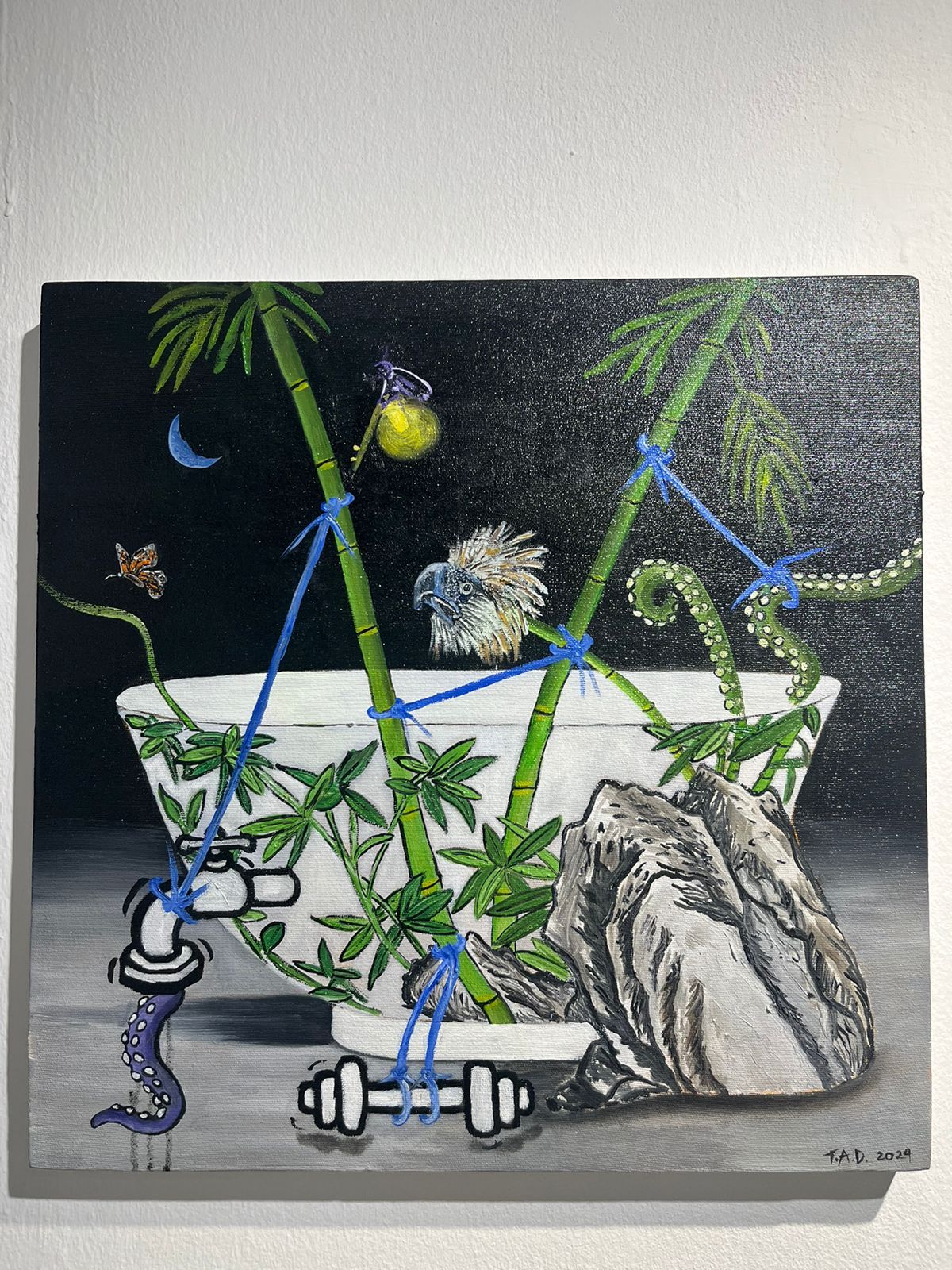 'Moon Bath,' Oil on Canvas 24 x 24 Inches