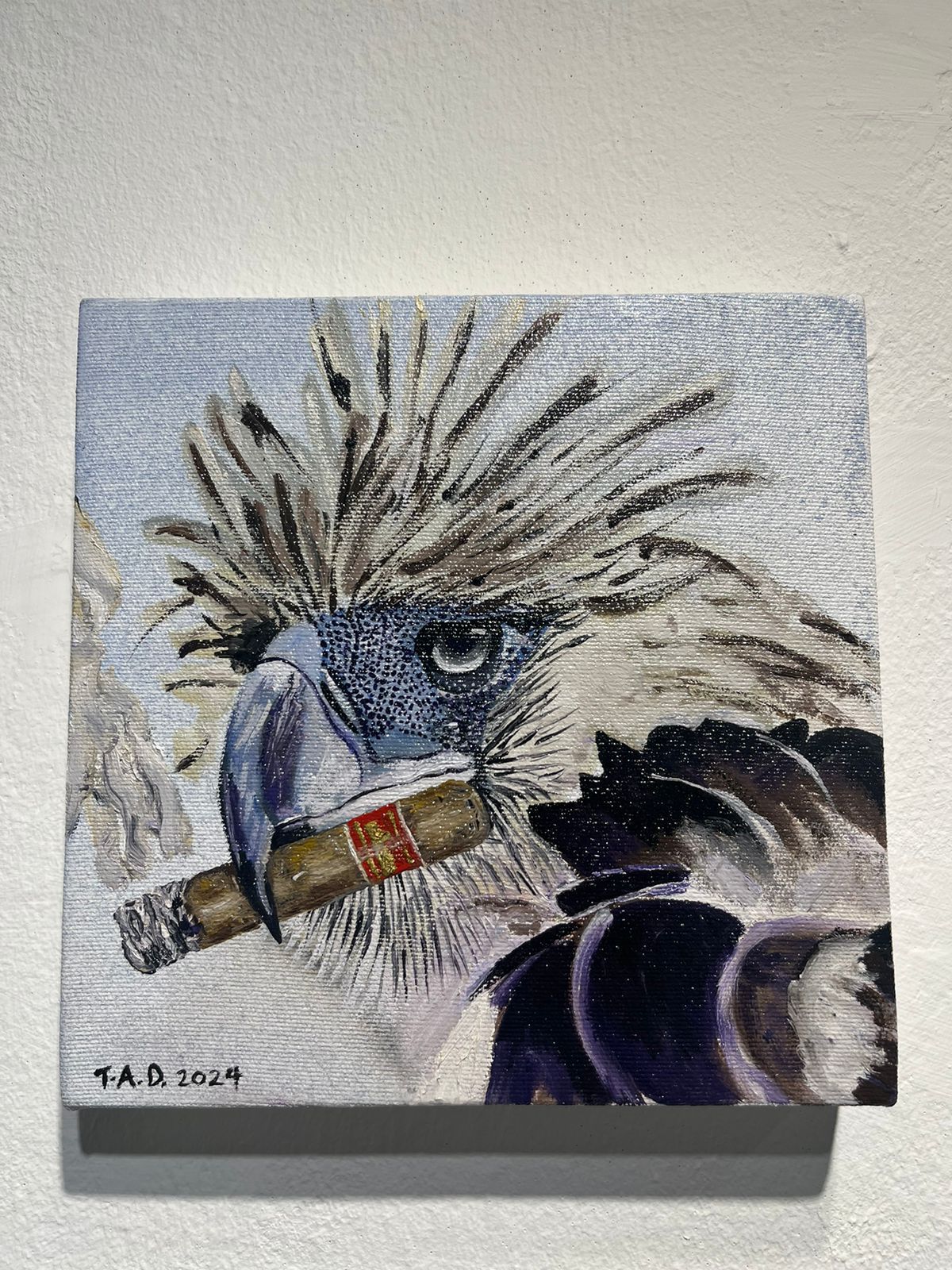 'The Godfeather,' Oil on Canvas 10 x 10 Inches