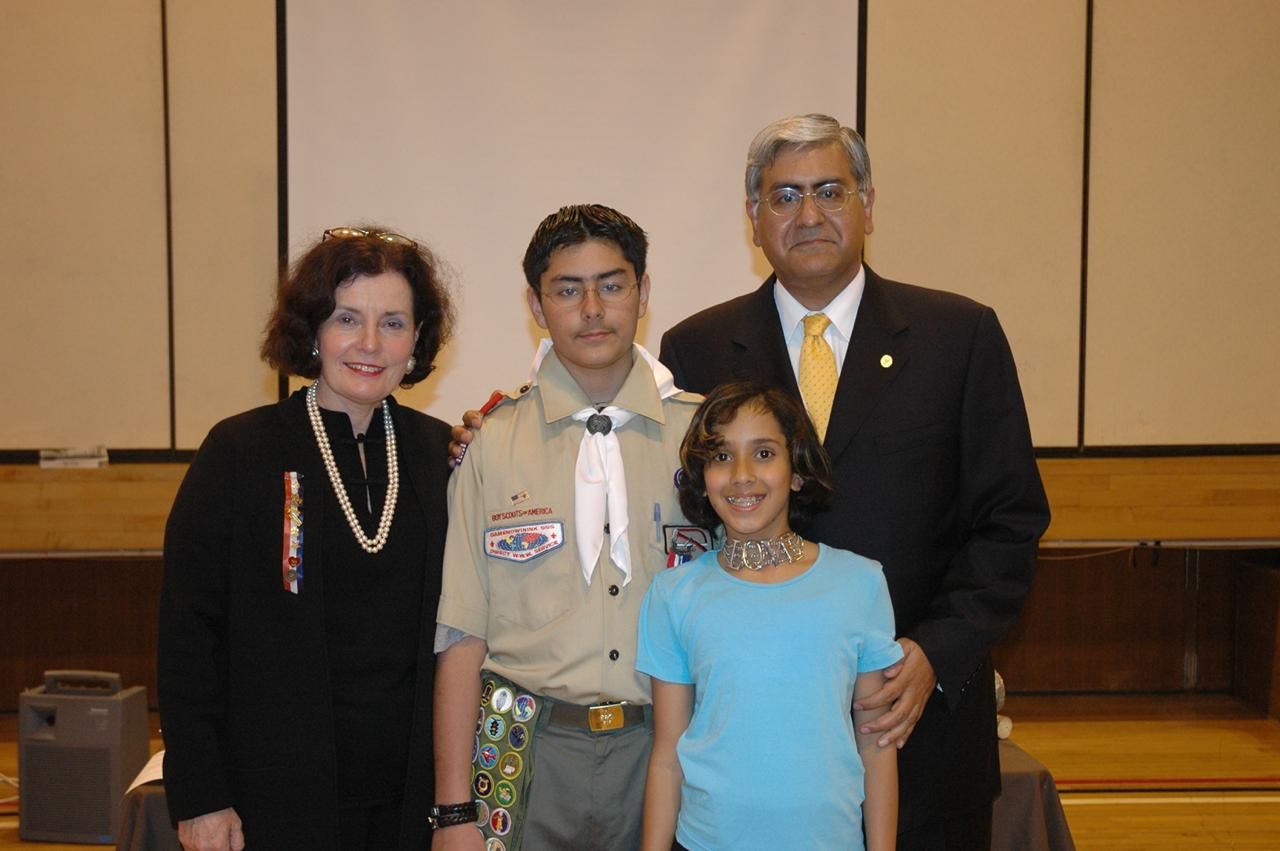 A family photo of James Thomson-Sakhrani, now the Managing Director of The Amber Foundation, with his parents and sister (Photo: James Thomson-Sakhrani)
