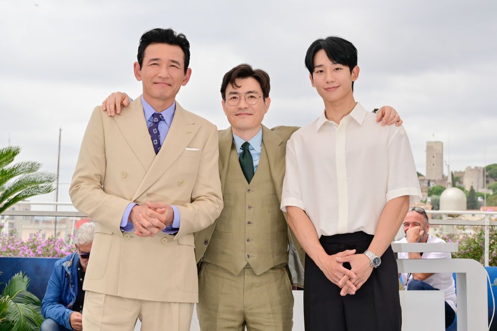 ‘I, The Executioner’ actors and director Hwang Jung-min, Ryoo Seung-wan, and Jung Hae-in representing Korean cinema at the 77th annual Cannes Film Festival (Photo Getty Images)
