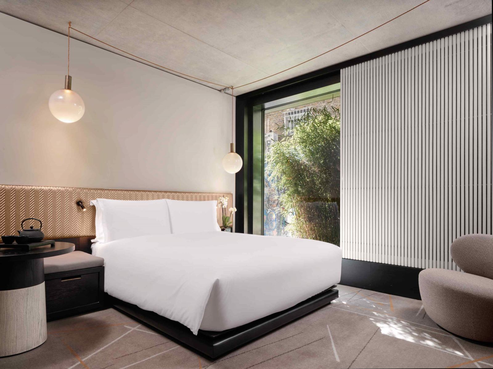 A touch of whimsy to the luxurious setting in the guest room (Photo: Nobu Hotel Shoreditch)