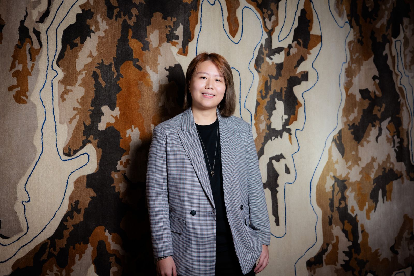 Hace Chua and her Tappeti rug design, titled ‘Fragmented’