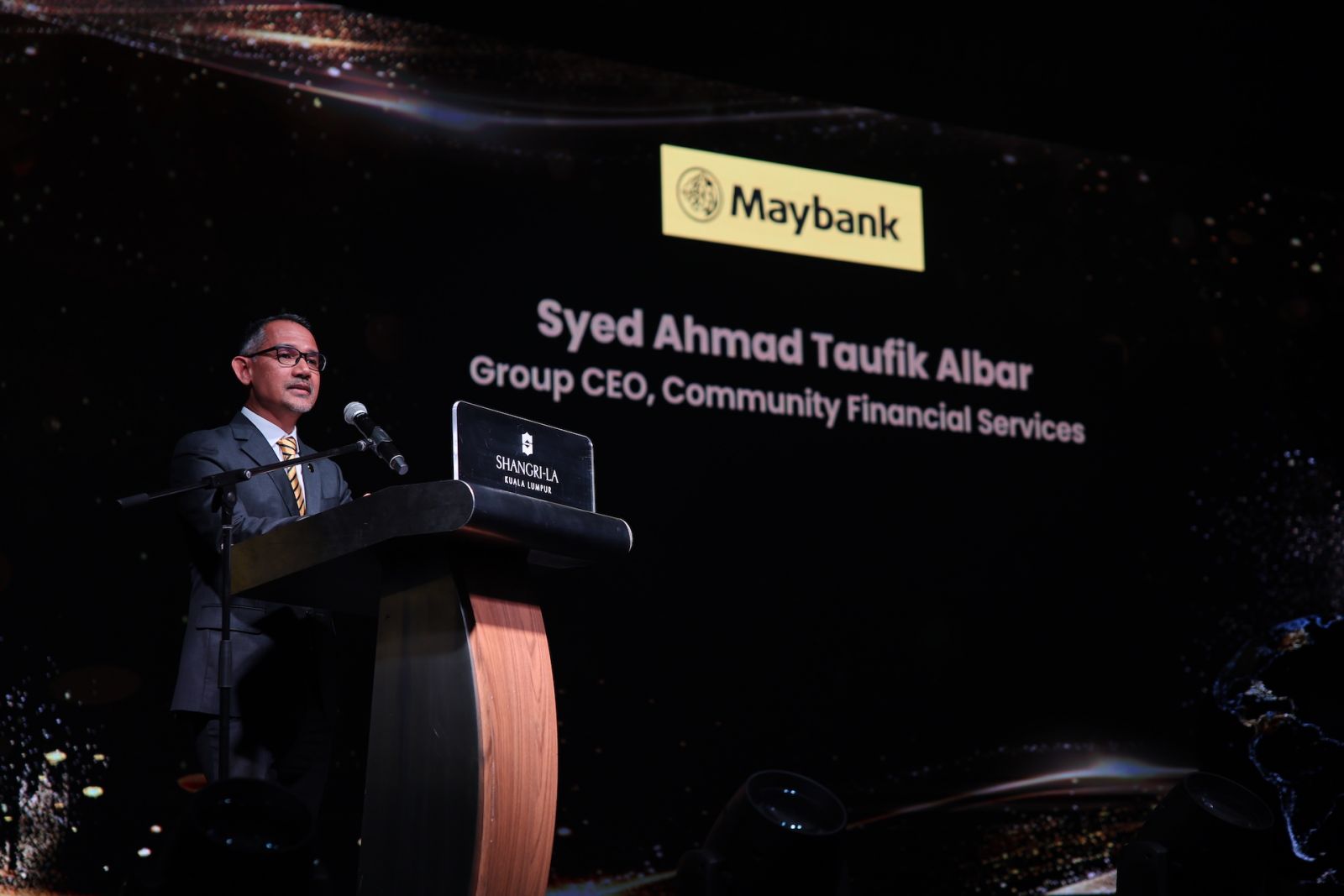 Syed Ahmad Taufik Albar, Group CEO, Maybank Community Financial Services delivers his welcome speech