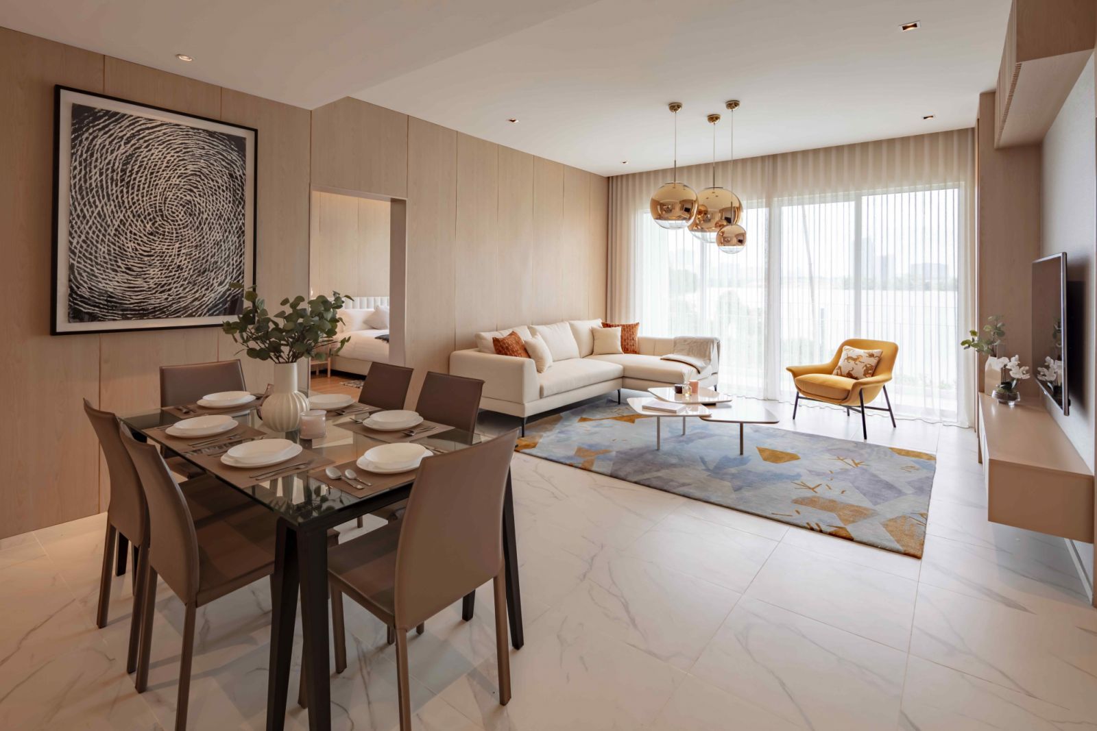 The expansive open-plan three-bedroom unit at Danau Puchong