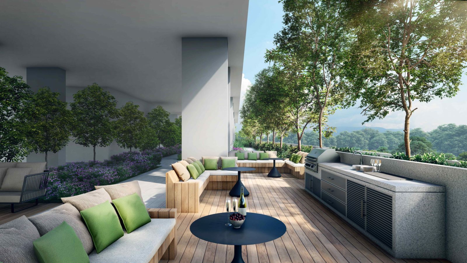 Pockets of verdant havens for relaxation or quiet contemplation