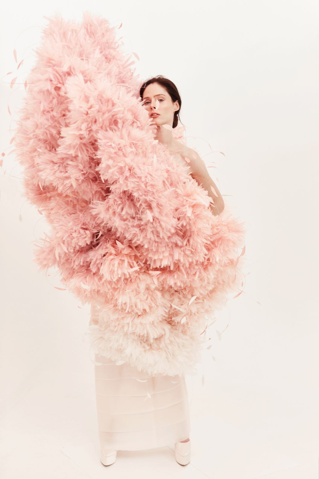 Model Coco Rocha during fittings of Cheney Chan Private autumn- winter 2024 show (Photo:  courtesy of Kevin Larreguy)