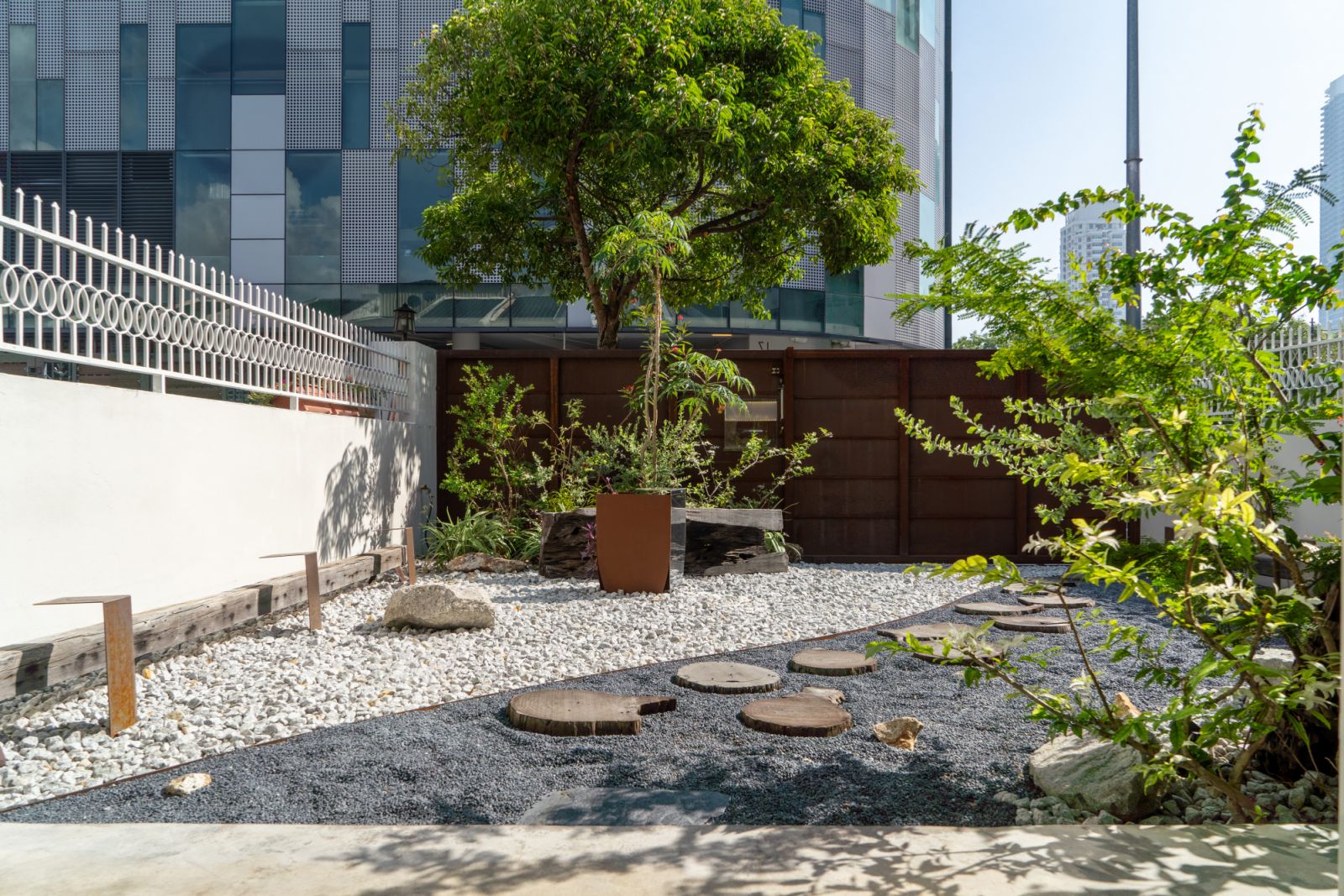 The outside garden is a quiet respite
