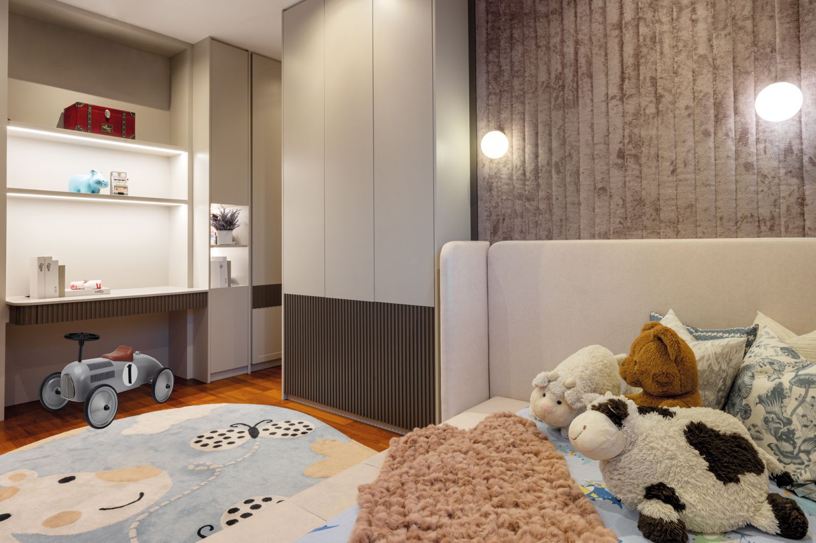 The newborn’s room was designed to accommodate her growth and changing needs over the years