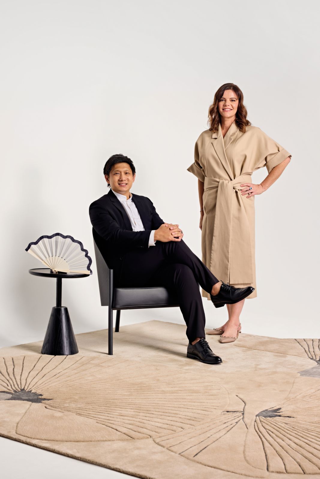 Terrence Quah from Architology Interiors with Tappeti founder Karinna Gobbo