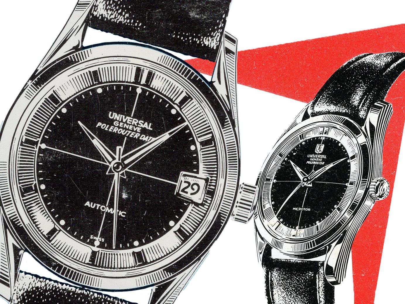 The Universal Genève Polerouter was designed by a 23-year-old Gerald Genta, an elegant timepiece that was resistant against magnetism