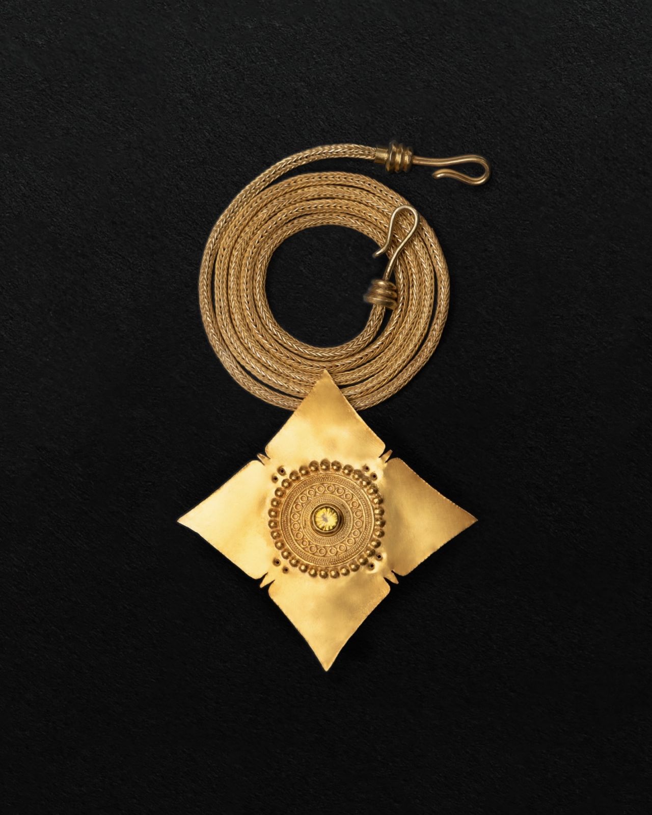 Sun Chief Medallion and Ala-Ala Necklace by Adam Pereyra Jewelry (Photo: Borgy Angeles)