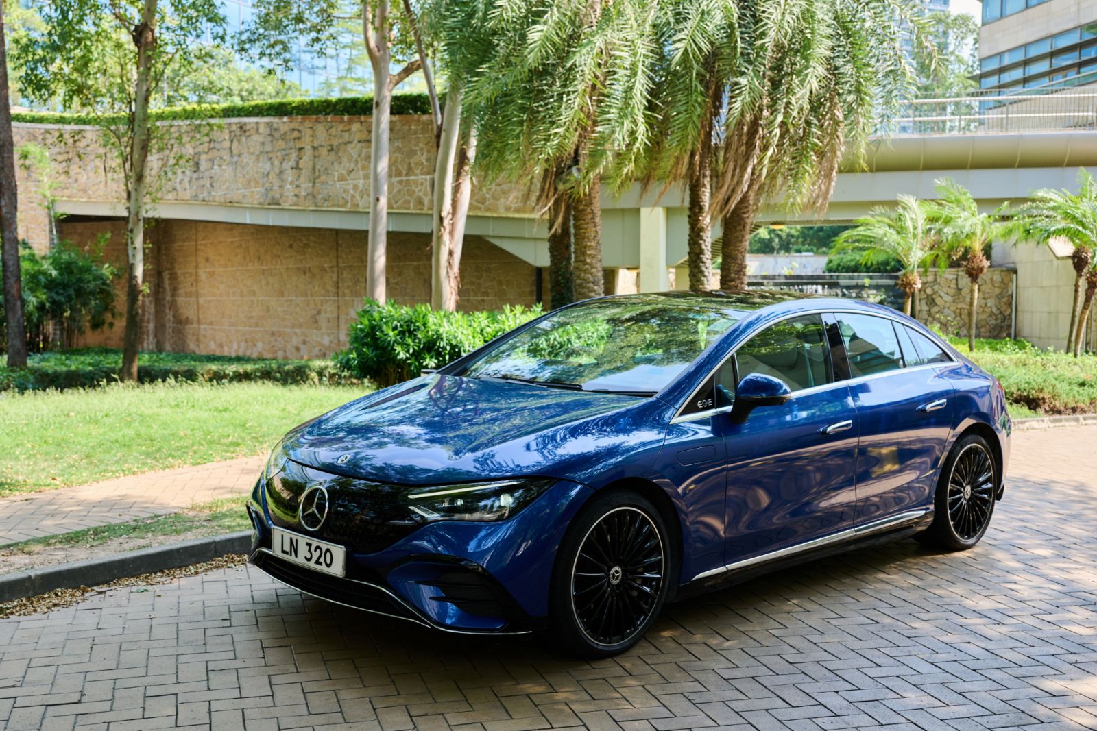 The fully electric Mercedes-Benz EQE showcases numerous highlights, including high-quality materials like Artico man-made leather, cutting-edge technology and innovative design (Photo: Zed Leets/Tatler Hong Kong)
