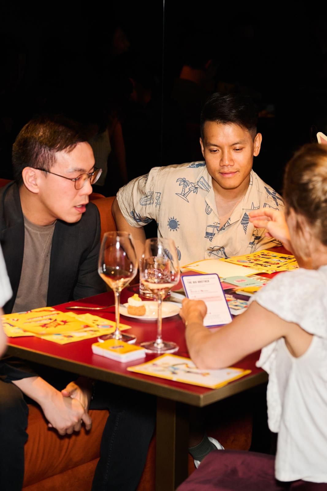 Entrepreneurs Mak and Dewan in the middle of round of Fiero! (Photo: Zed Leets/Tatler Hong Kong)