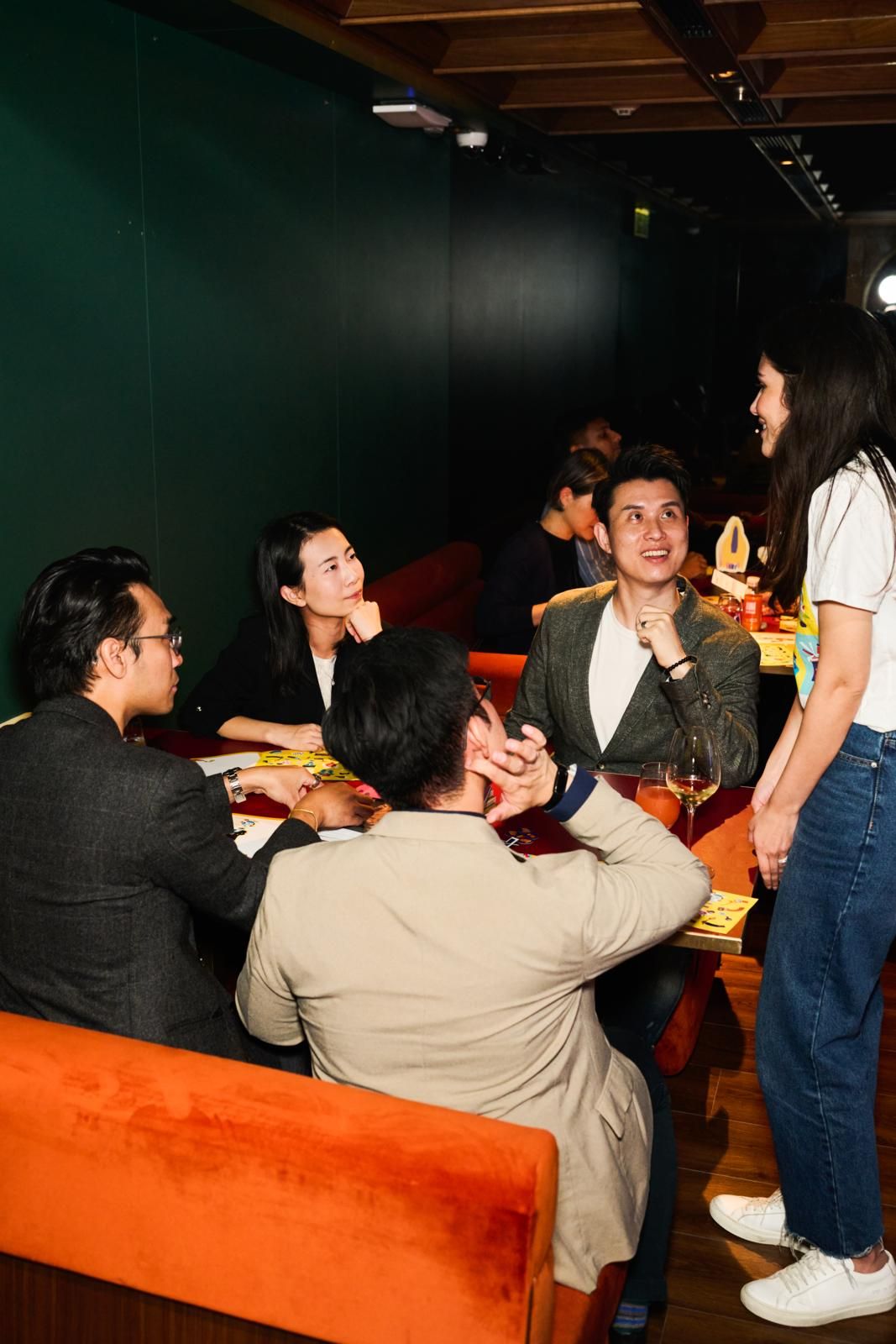 Maggie Kam, senior vice president of operations at Spaceship, Lam Wun Chi, co-founder and CEO, Stanley Wong, chief product officer and co-founder, and San Wong, founder and CEO, listened to instructions from Sadiq of Press Start Studios (Photo: Zed Leets/Tatler Hong Kong)