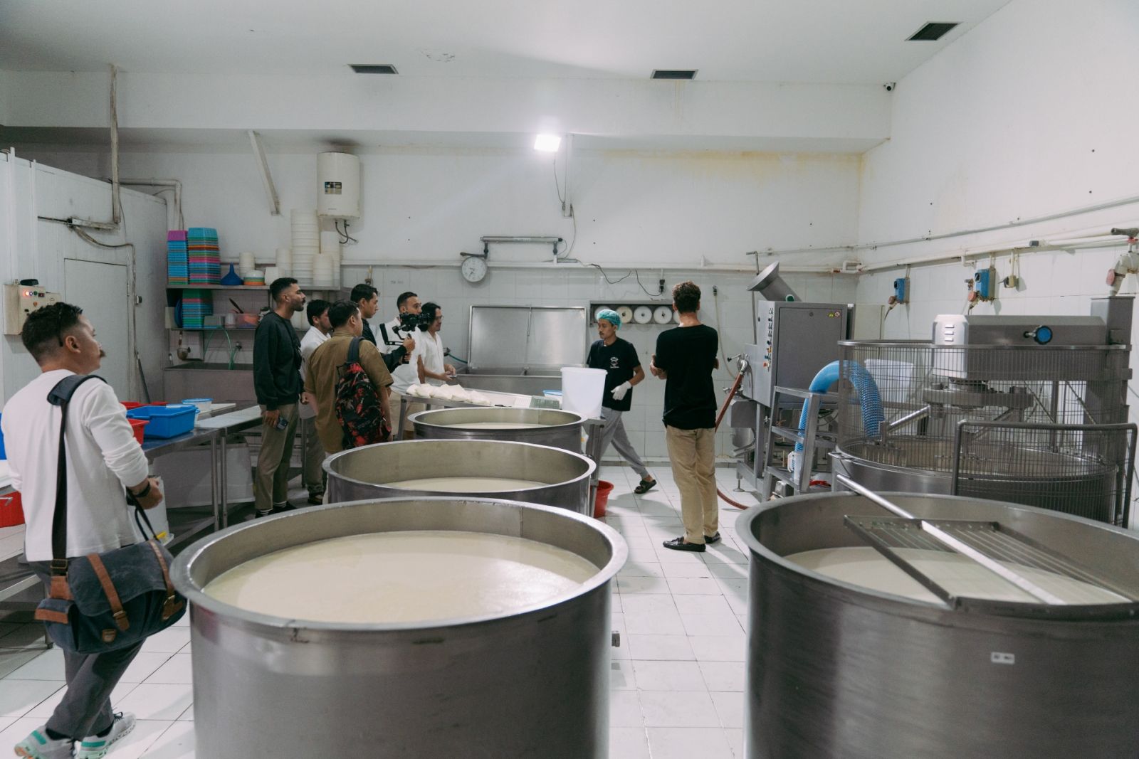 On a Dom Pérignon trip to Bali with Tatler Dining, we visited Gioia Cheese. This is the main production floor