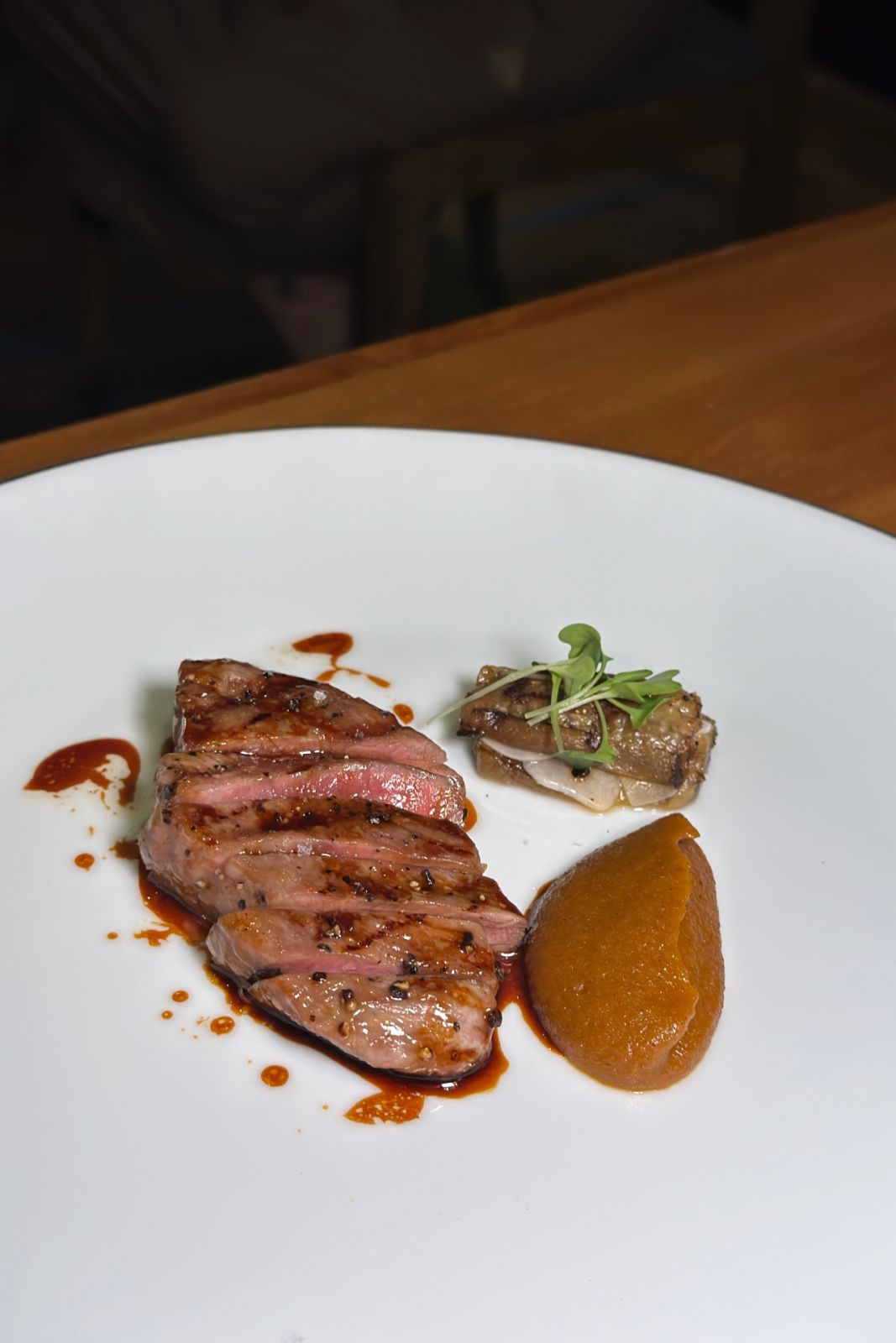 Pop-up restaurant Miko Calo at Shangri-La Makati: Ibérico presa with bell pepper and lemongrass purée
