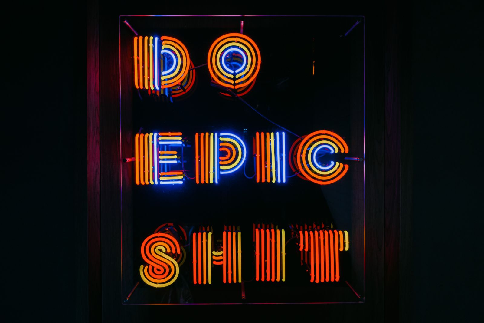Neon lights at Epic