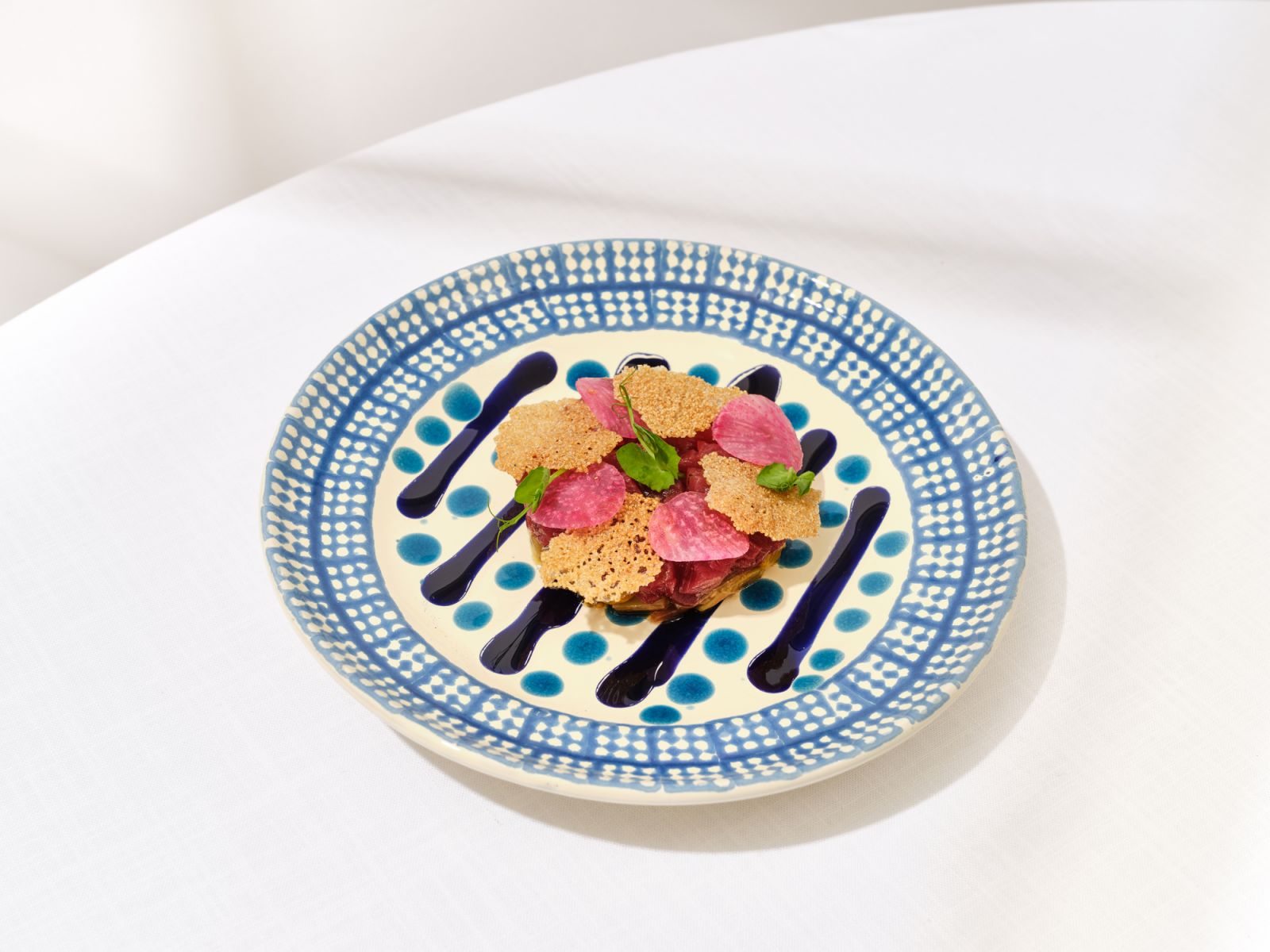 Tuna tartare with Sicilian caponata at Scilla