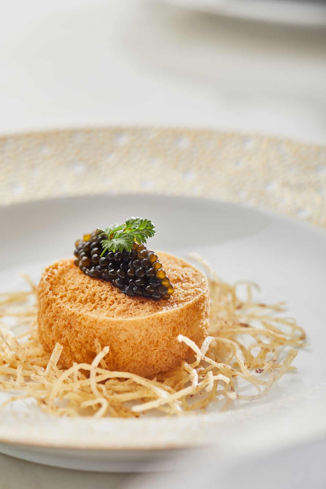 Fried puning tofu with shrimp and caviar at Amazing Chinese Cuisine Selection by Du