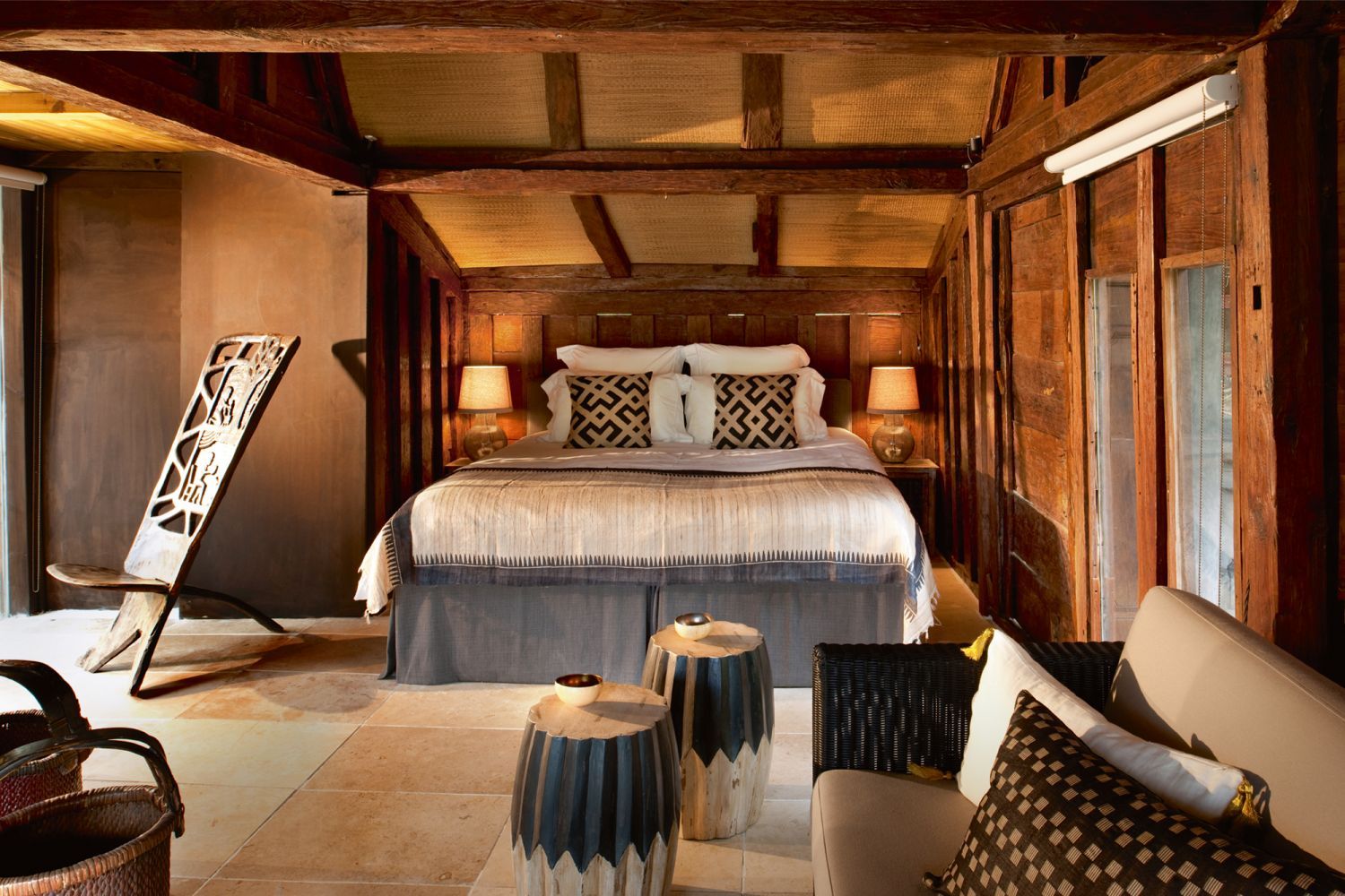The Bali House exudes rustic charm with its exposed wood and rattan furnishings (Photo: Philip Vile)