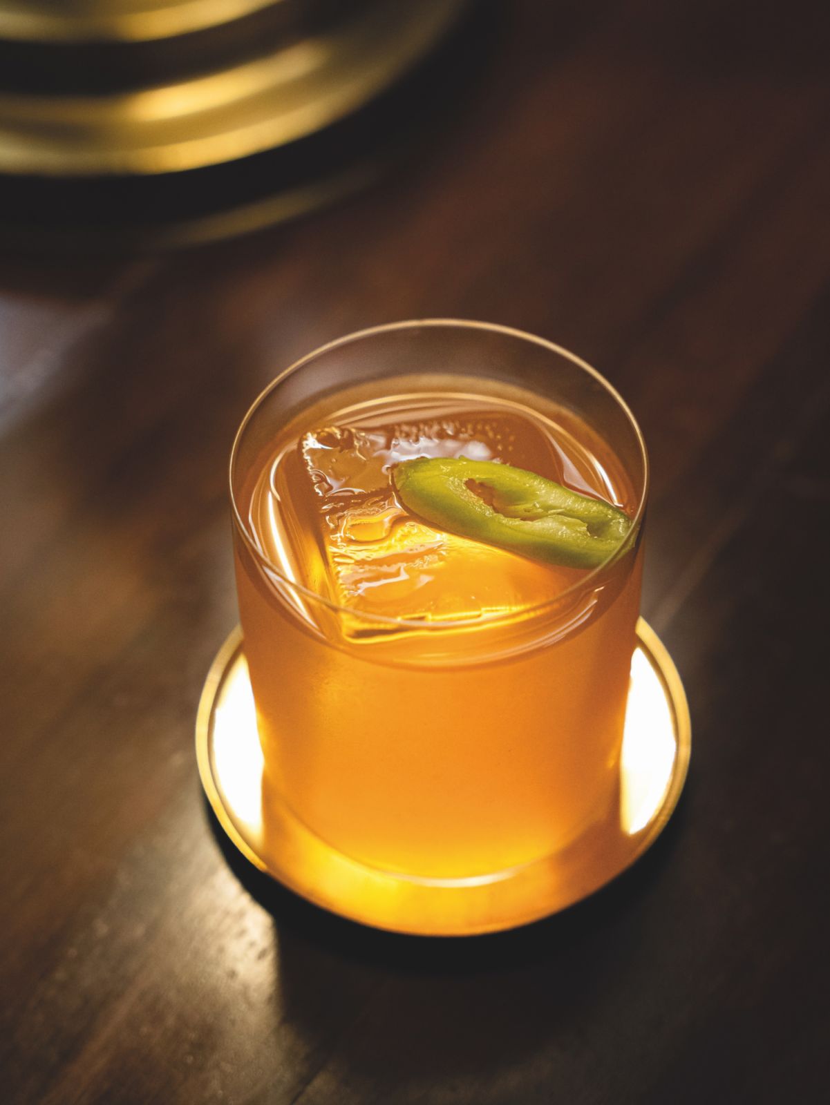 Spicy gimlet with gin, bhavnagri chilli marmalade and lime at The Bombay Canteen