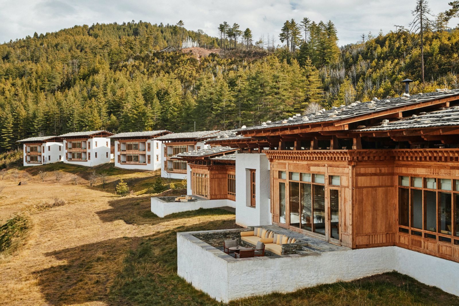 Two-bedroom villa exterior at Six Senses Thimphu
