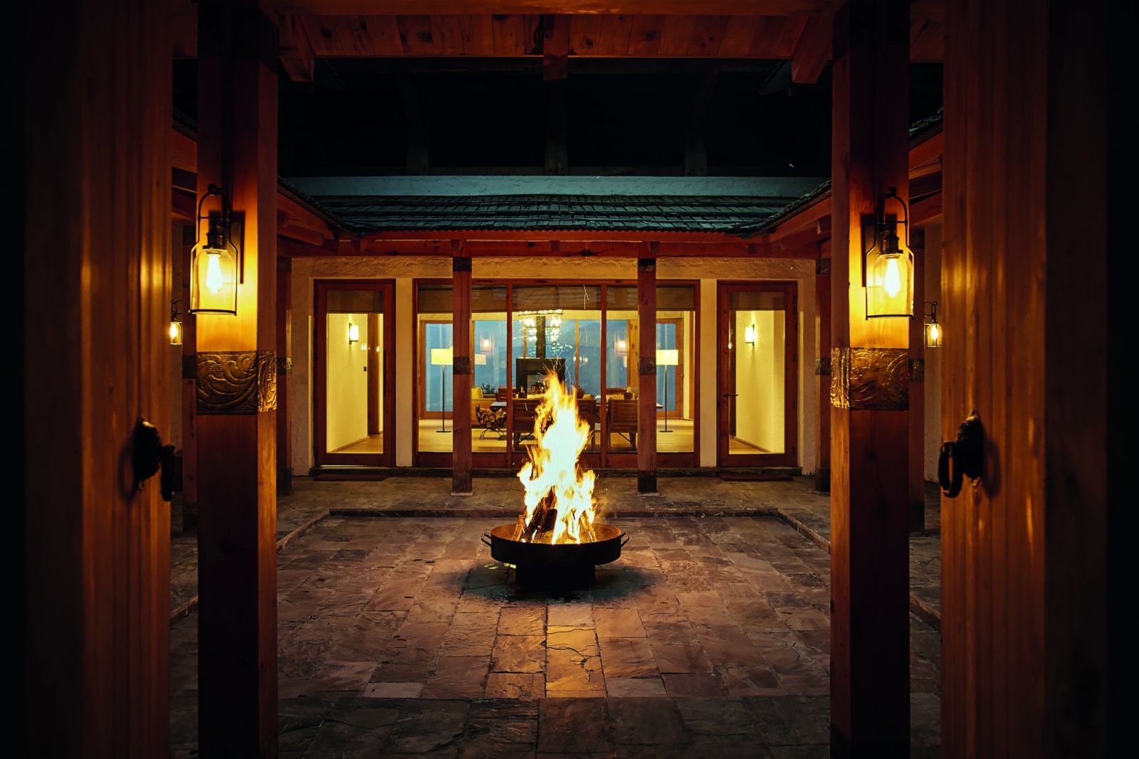 Three-bedroom villa courtyard at Six Senses Thimphu