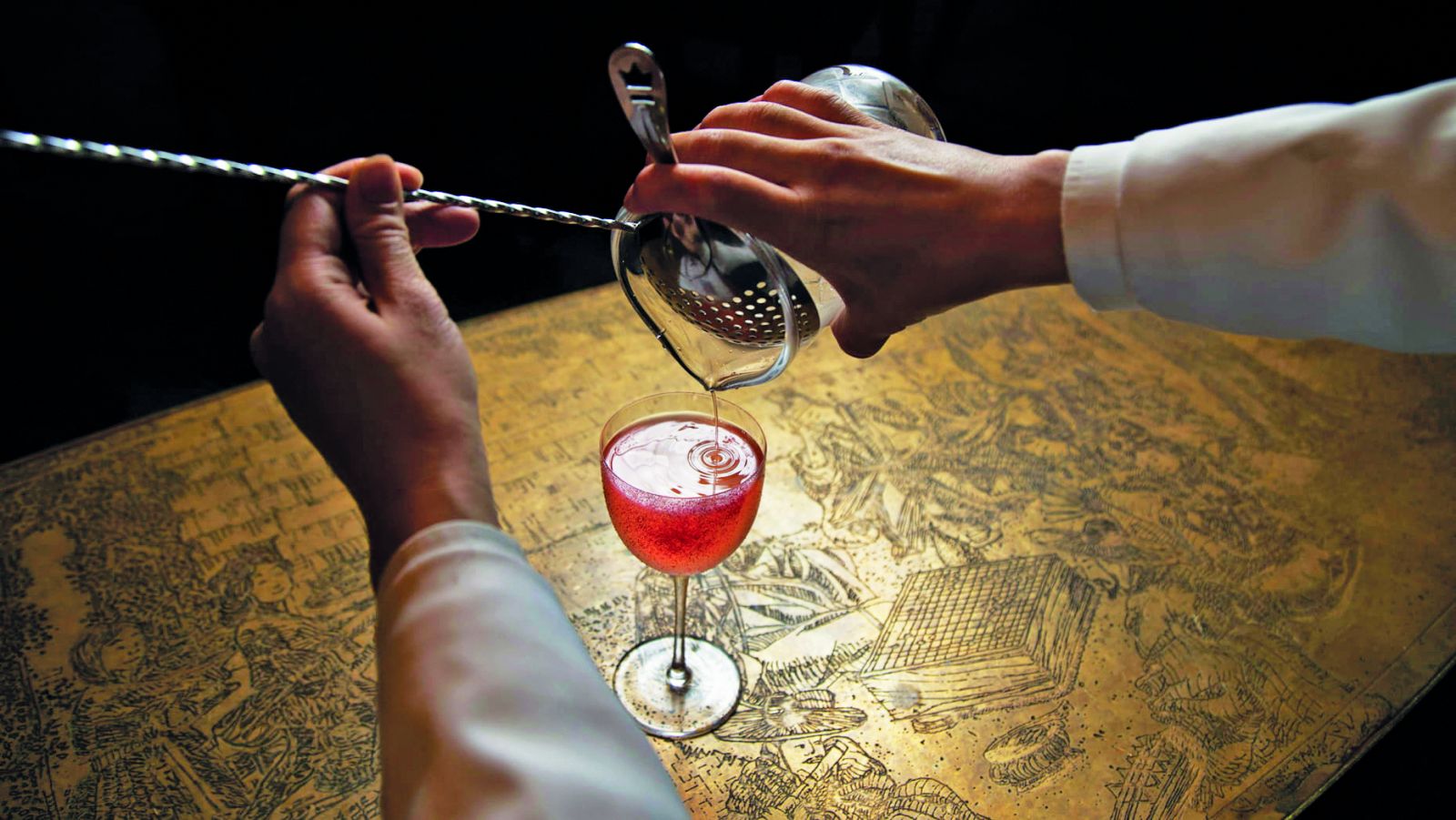 Rhubarb gimlet at Charles H