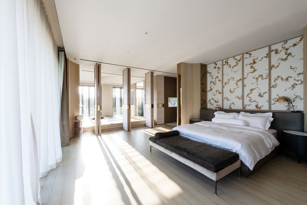 The master suite of the Good Class Bungalow incorporates a sun-drenched tatami room