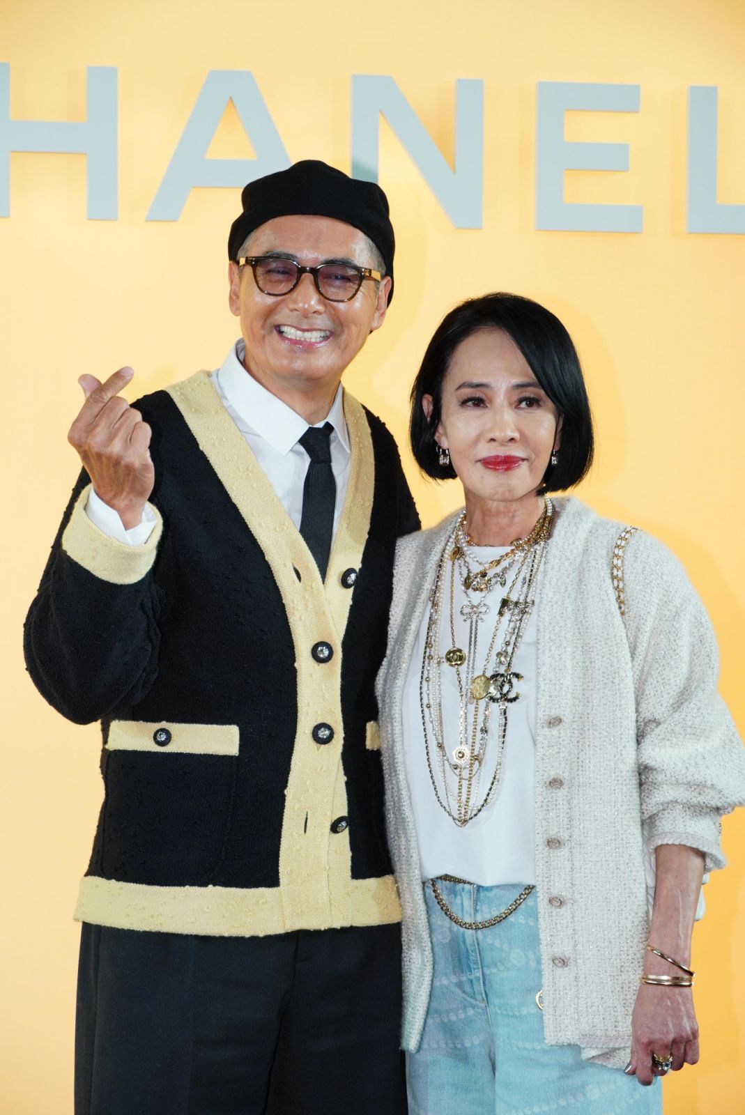 HONG KONG, CHINA - NOVEMBER 05: Actor Chow Yun-fat and his wife Jasmine Tan attend the CHANEL Cruise 2024/25 Hong Kong Replica Show at the Hong Kong Design Institute on November 5, 2024 in Hong Kong, China. (Photo by VCG/VCG via Getty Images)