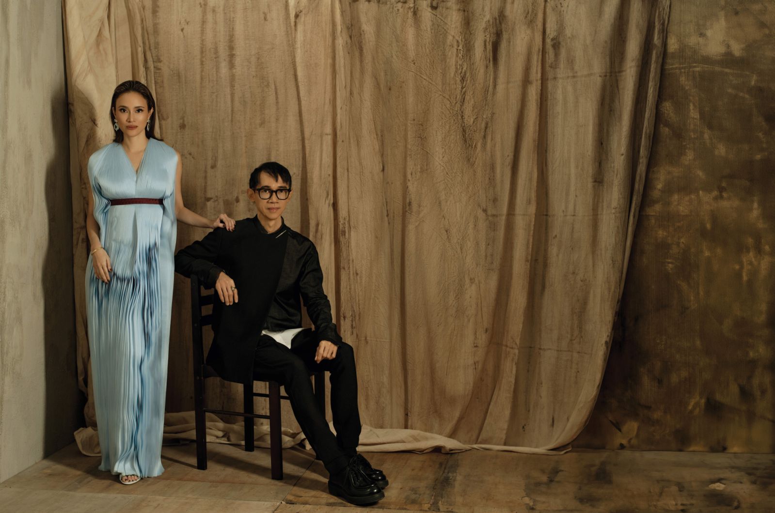 Ivarluski Aserson poses with muse and friend Ria Prieto (Photo: Patrick Diokno)