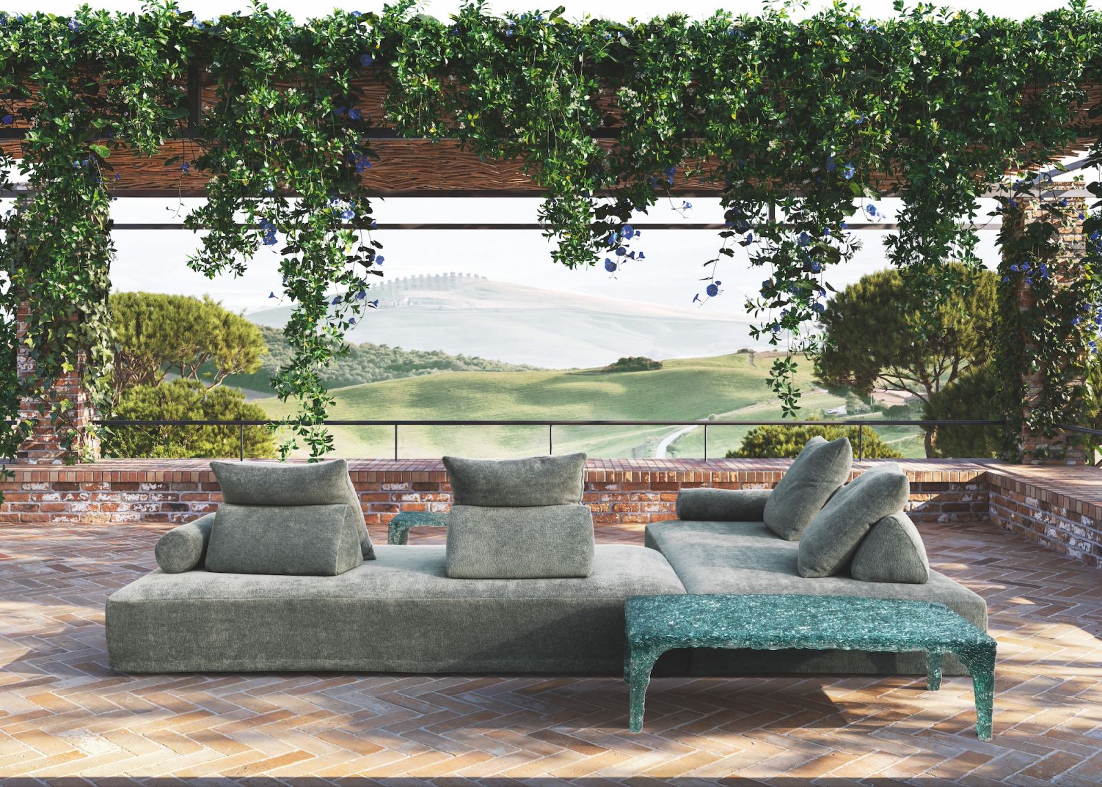 Inspired by eastern modular seating, Sherazade allows relaxation in total absence of constraints indoors and outdoors