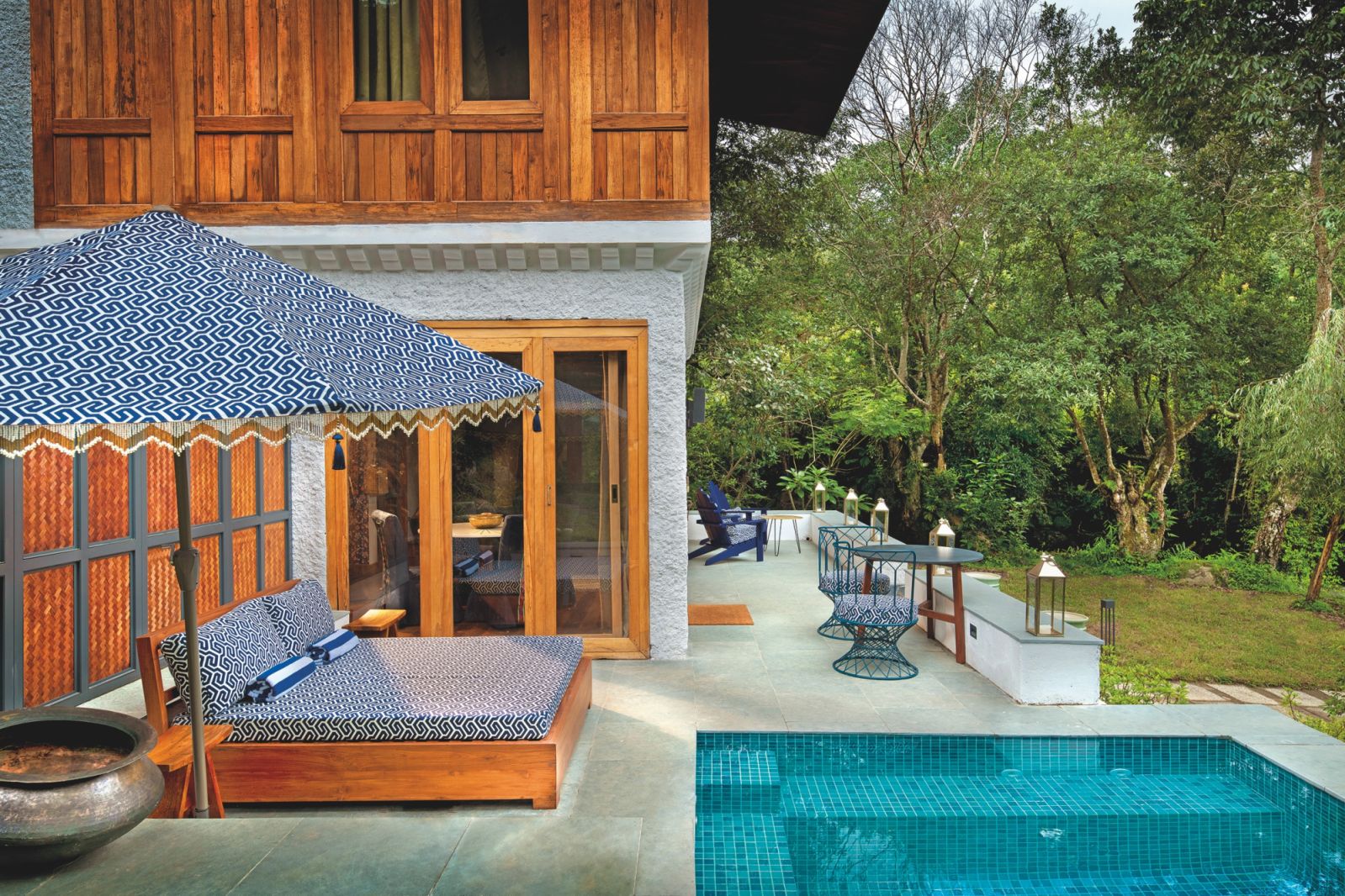 River house pool deck at andBeyond Punakha River