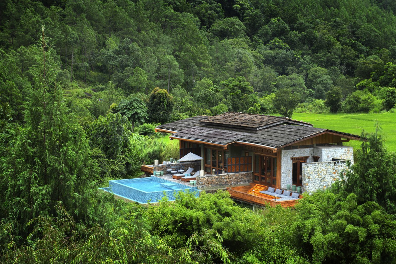 Family suite exterior at andBeyond Punakha River
