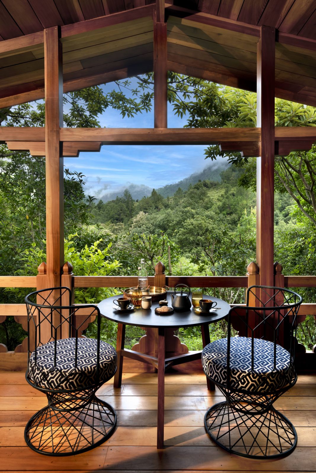 Tented suite deck at andBeyond Punakha River