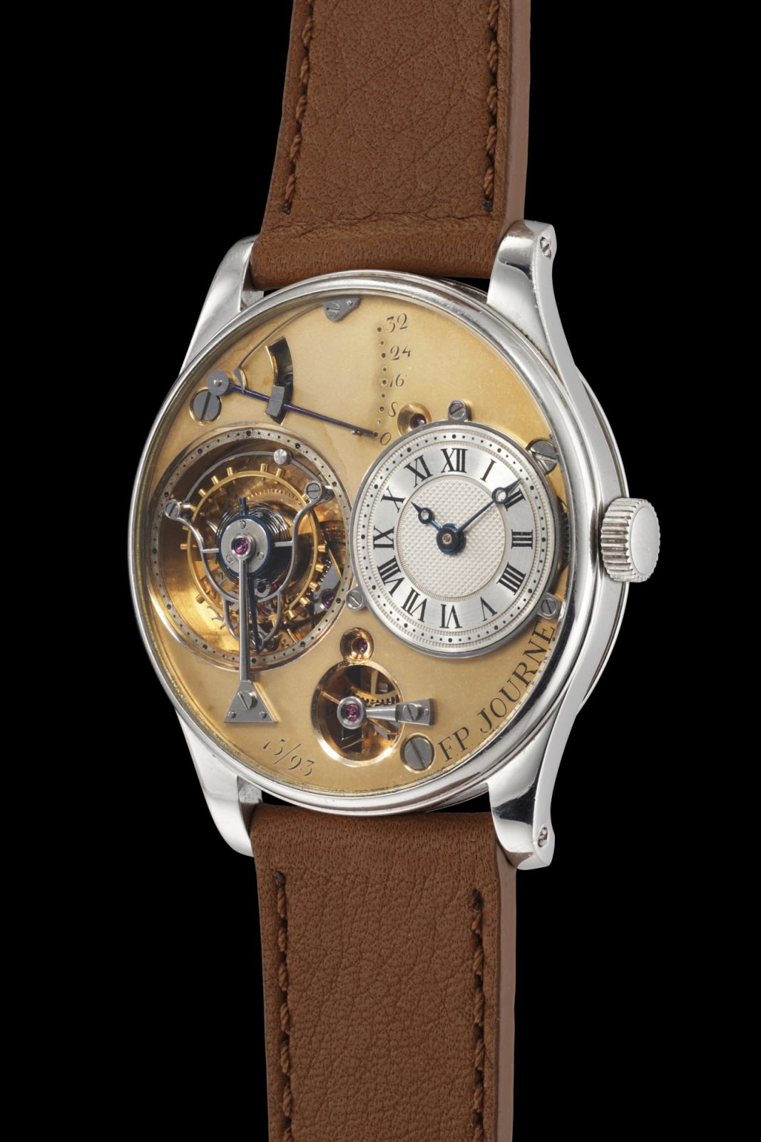 F.P. Journe,Tourbillon Souverain à Remontoire d’Egalité」陀飛輪腕錶。(Photo: Phillips)