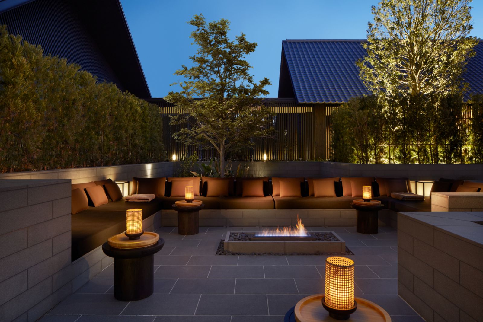 Aman Spa fireside lounge at Amanemu