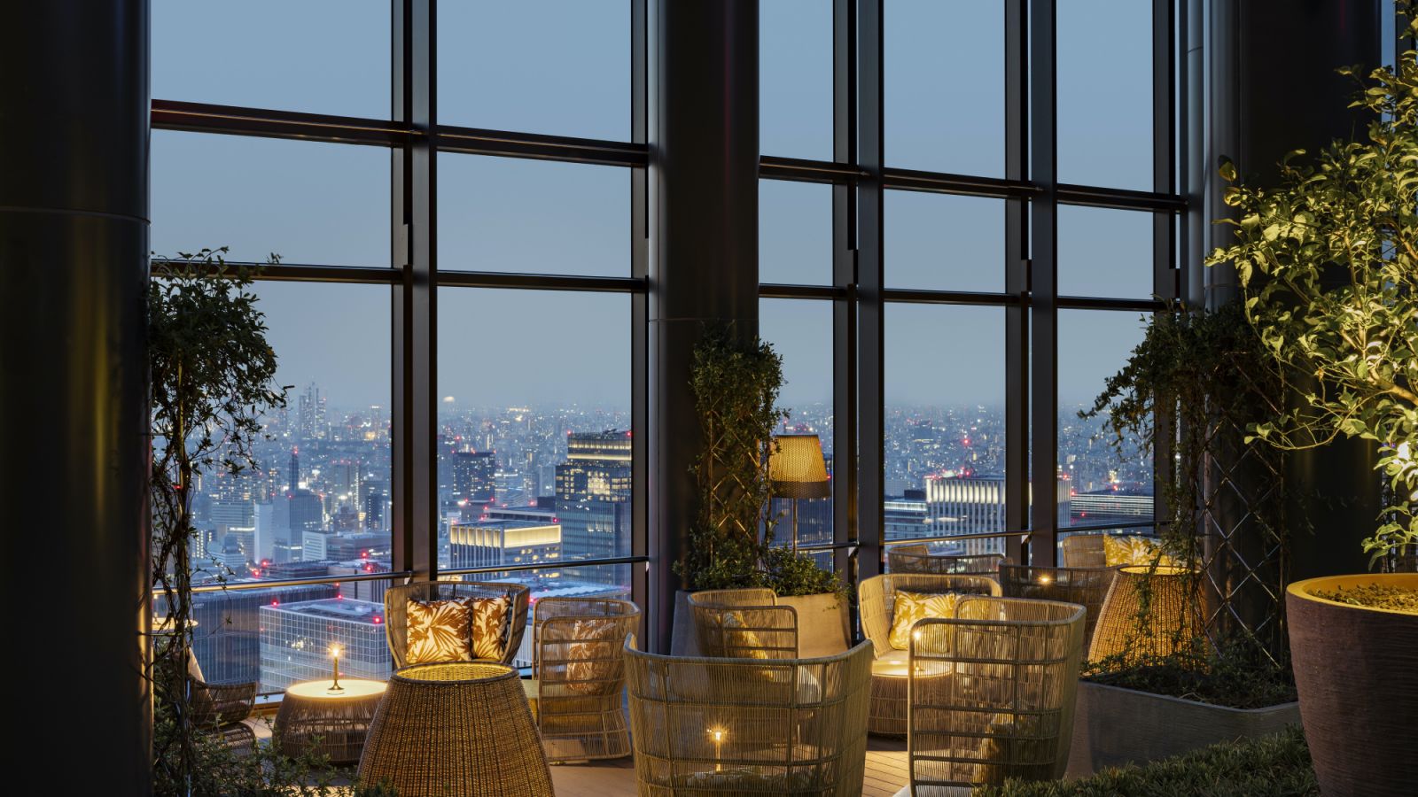 45th floor terrace at Bvlgari Hotel Tokyo
