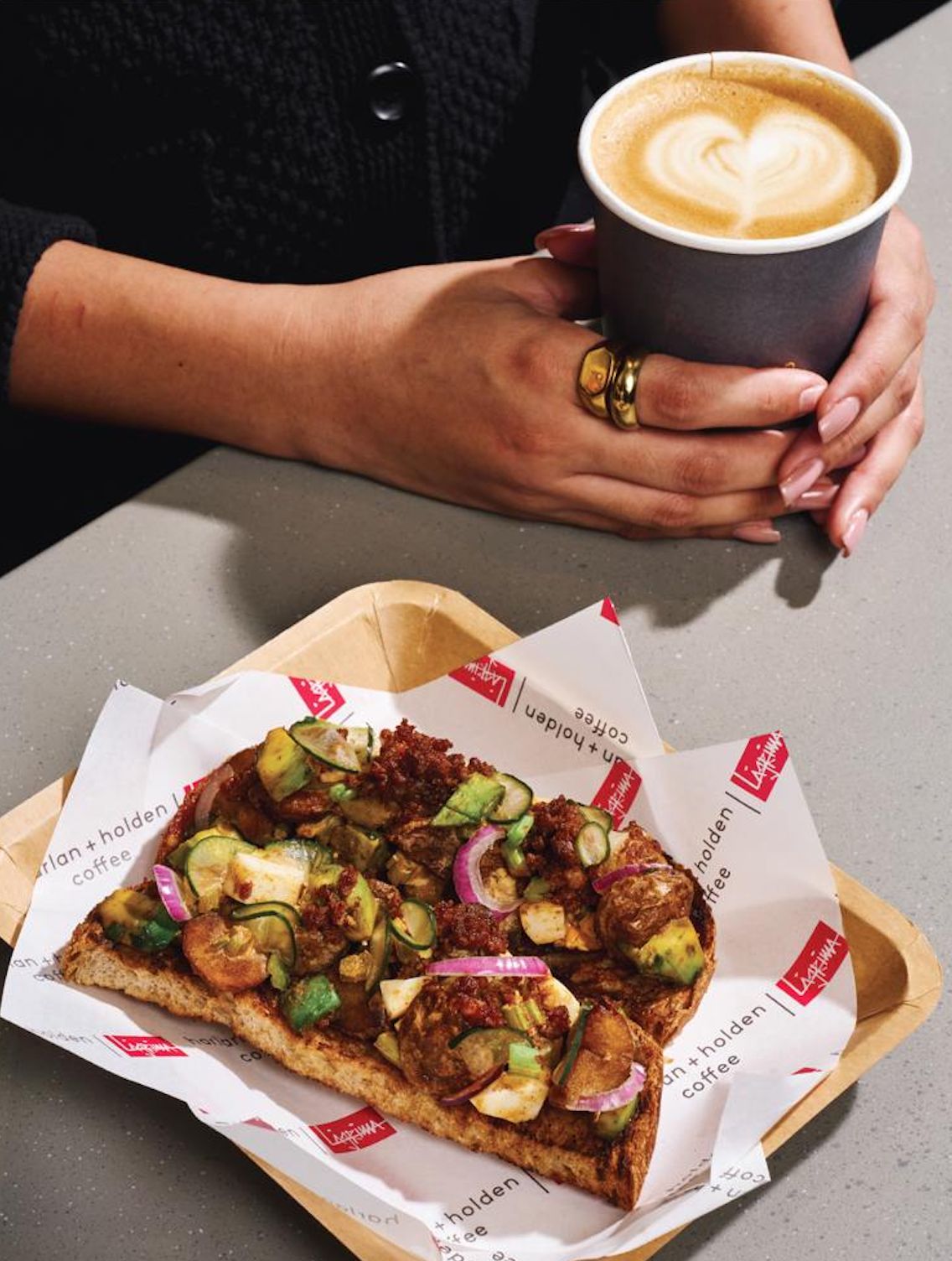 Avocado potato tostada by Harlan + Holden Coffee Lagrima