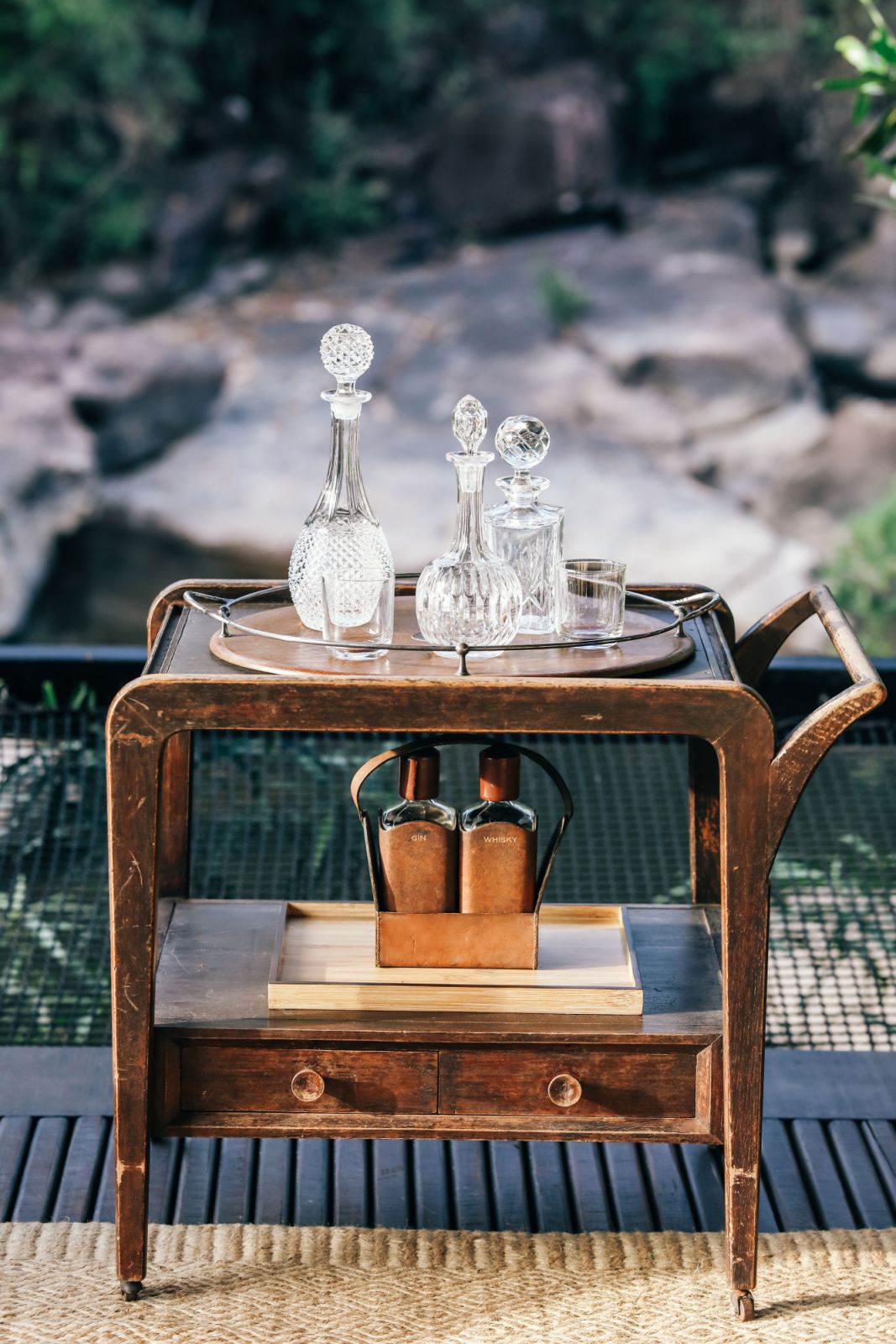 Tent minibar at Shinta Mani Wild