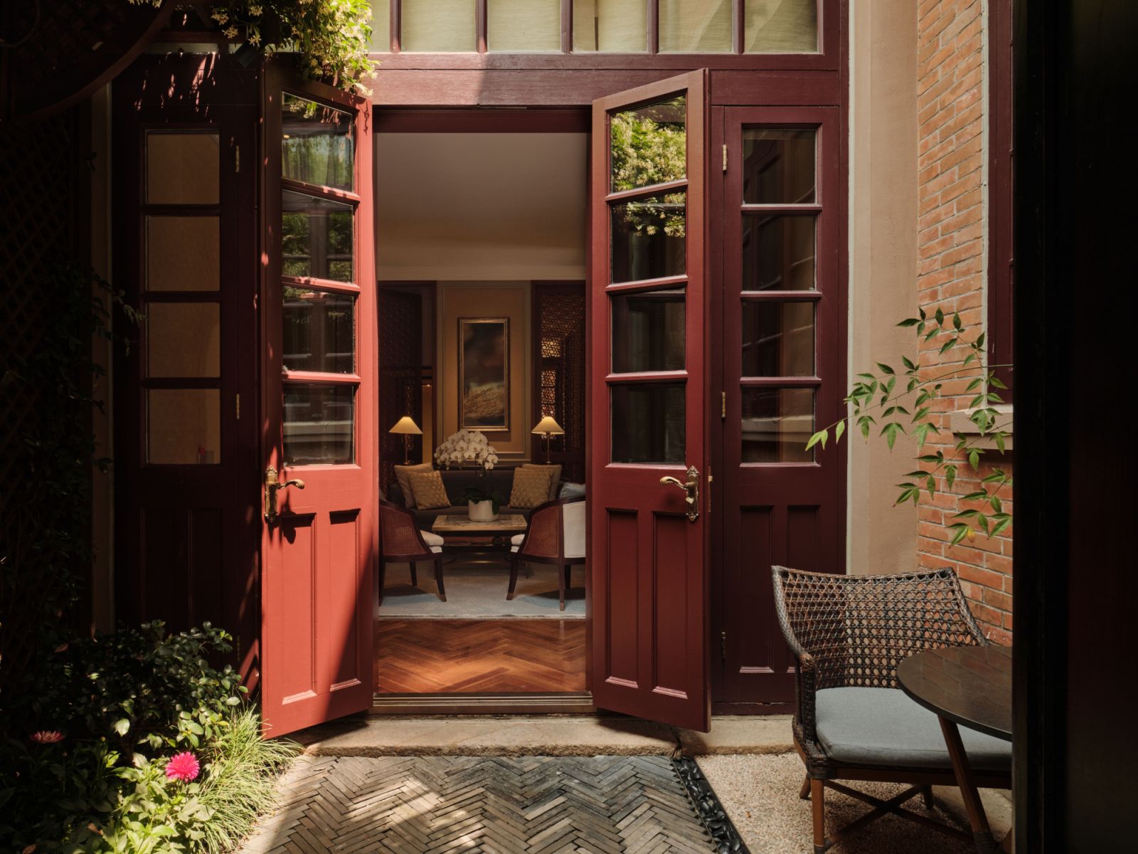 Three-bedroom Shikumen Grand Villa courtyard at Capella Shanghai